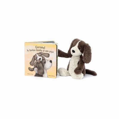 Jellycat Caramel Le Toutou Timide Et Son Papa & Bashful Fudge Puppy Medium Australia | 693254UIW